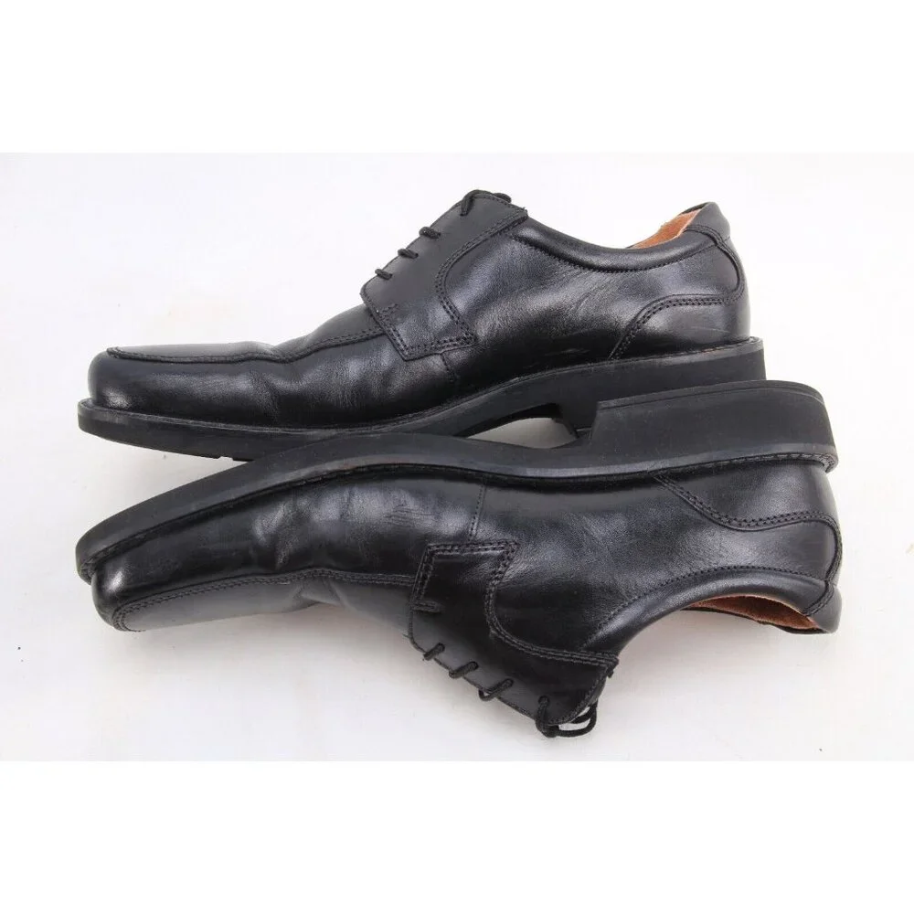 Ecco Seattle Apron Toe Men’s  Black Leather Lace Up Dress Shoes Sz 45 US 11